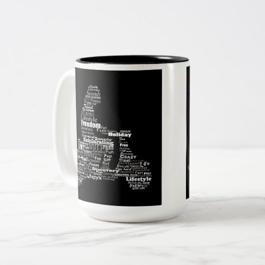 Scooter-Wortkollektion Zweifarbige Tasse (Vorderseite Links)