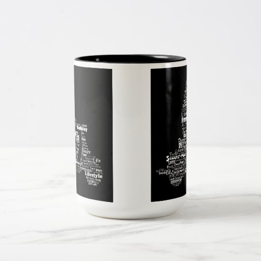 Scooter-Wortkollektion Zweifarbige Tasse (Mittel)