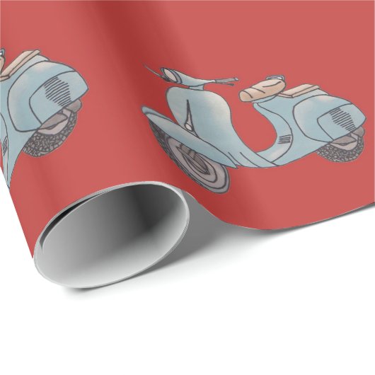 Scooter Wrapping Paper Geschenkpapier (Rolleneckpunkt)
