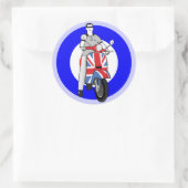 Scooterboy auf uj Scooter Runder Aufkleber (Tasche)