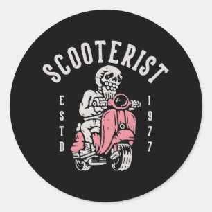 Scooterist, Ihre Tagline hier Runder Aufkleber