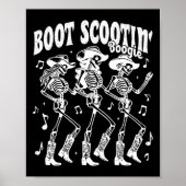 Scootin' Boogie Retro Western Skelettanzkühe Poster (Vorne)