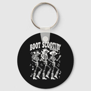 Scootin' Boogie Retro Western Skelettanzkühe Schlüsselanhänger