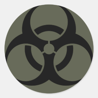 Scope Cap Sticker, Biogefährdung in Schwarz Runder Aufkleber