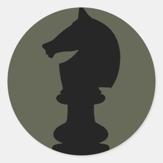 Scope Cap Sticker, Black Knight Schach Piece Runder Aufkleber (Vorderseite)
