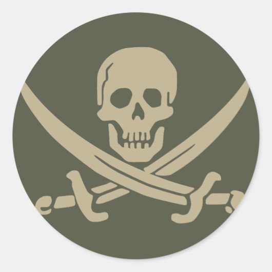 Scope Cap Sticker, Piratenflagge - Stil 8 Runder Aufkleber (Vorderseite)