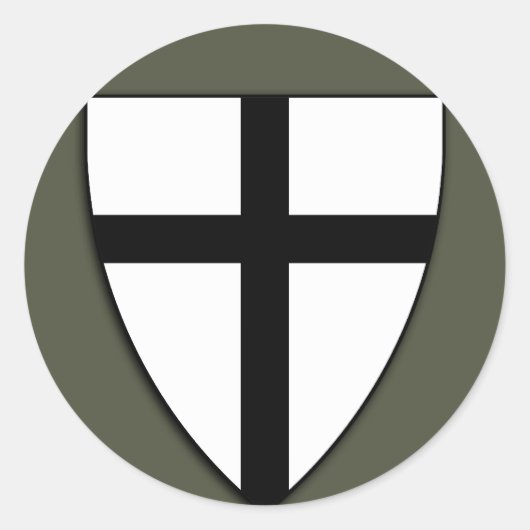 Scope Cap Sticker, Teutonic Knights Shield Runder Aufkleber (Vorderseite)