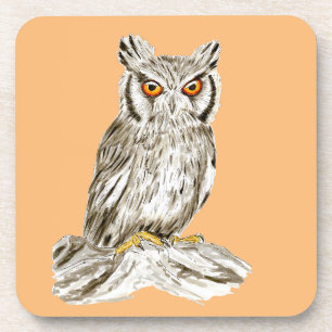Scopes Owl Bird Illustration Getränkeuntersetzer