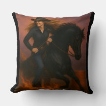 Scorching Fast Barrel Racing Team Throw Pillow