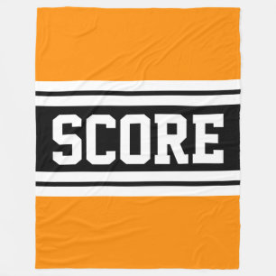 SCORE Athletic Orange Schwarz-weiß Racing Streifen Fleecedecke