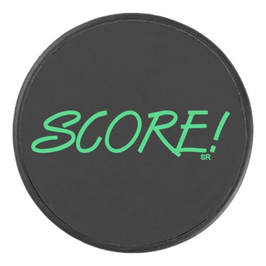 Score black hockey puck (Vorderseite)