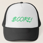 Score dollar sign green black white trucker hat truckerkappe (Vorderseite)