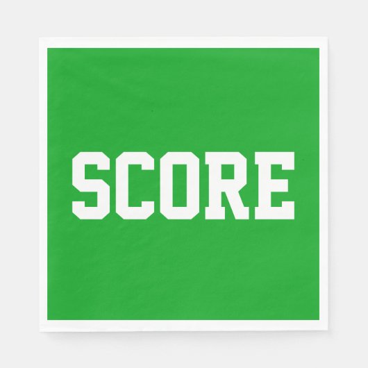 SCORE Sportlich Weiße Athletik Text Auf Hellgrün Serviette (Vorderseite)