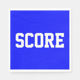 SCORE Sporty White Athletic Text On Royal Blue Serviette