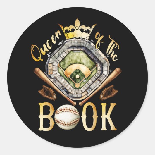 Scorekeeper Baseball Team Scorebook Queen of the B Runder Aufkleber (Vorderseite)