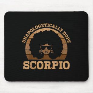 Scoro Queen Afro Hair Black Woman Zodiac Sign Mousepad
