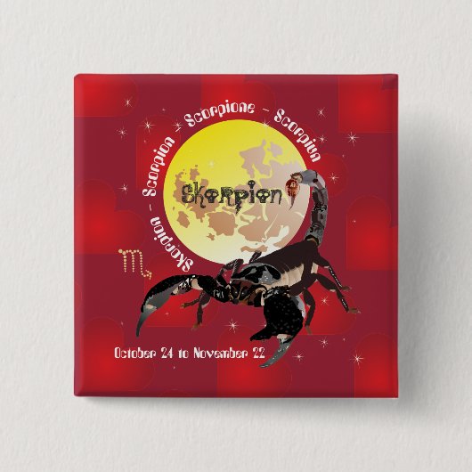 Scorpio 24. Oktober bis 22. November Button (Vorderseite)