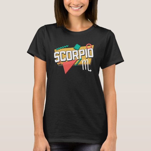 Scorpio 90s Horoscope Zodiac Sign Astrology T-Shirt (Vorderseite)