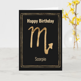Scorpio astrologie Gold zodiac Happy Birthday Karte