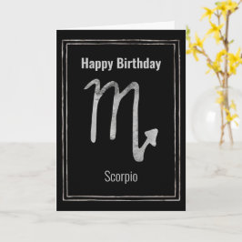 Scorpio astrologie Silber zodiac Happy Birthday Karte