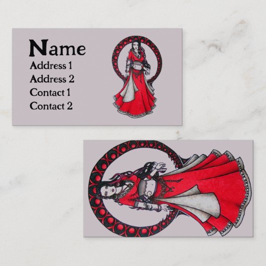 Scorpio Belly Dancer Business Cards Visitenkarte (Vorne/Hinten)