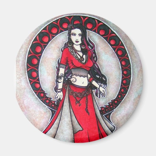 Scorpio Belly Dancer Gothic Moon Magnet (Vorne)