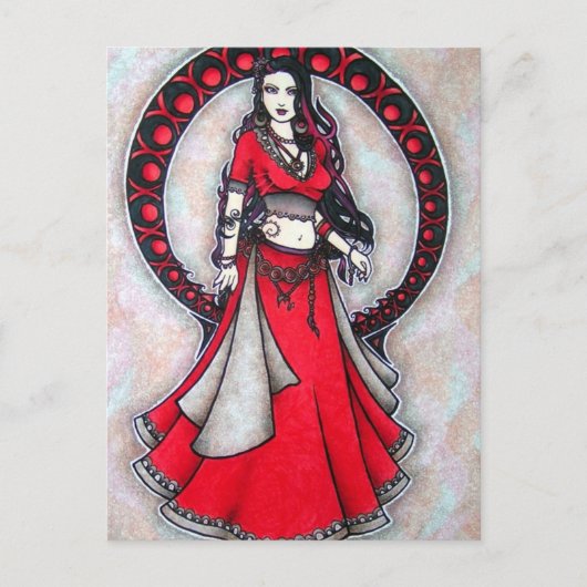 Scorpio Belly Dancer Gothic Moon Postkarte (Vorderseite)