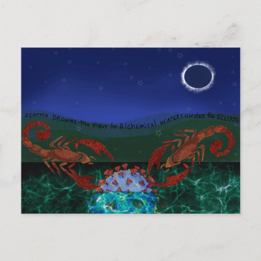 Scorpio besiegt den Virus Postkarte (Vorderseite)