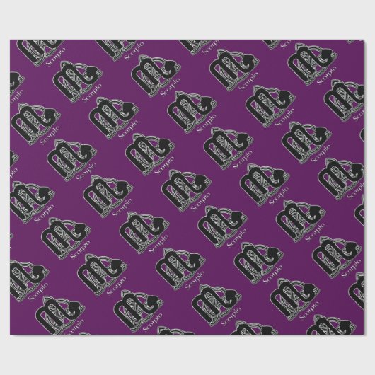 Scorpio Birth Sign Celtic Knoten Zodiac Papier Geschenkpapier (Flach)