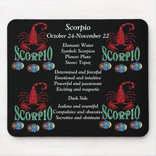 Scorpio Birth Sign Zodiac Maus Pad Mousepad (Vorne)