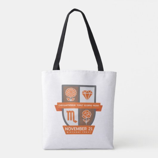 Scorpio Birthday Crest™ for November 1-21 Tasche (Rückseite)