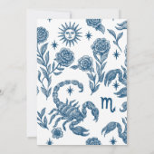 Scorpio Birthday Elegant Toile Scorpions Celestial Einladung (Rückseite)