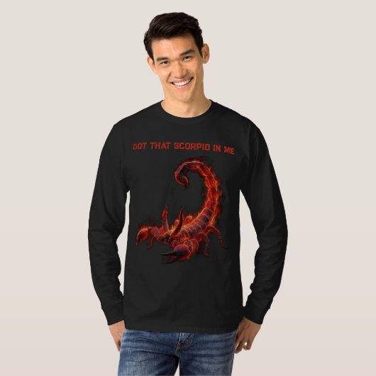 Scorpio Birthday Gift | Zodiac | Fiery Scorpion T-Shirt (Vorne ganz)