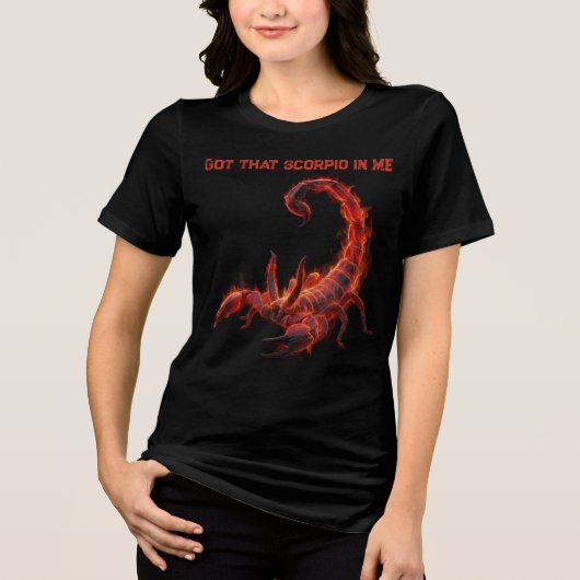 Scorpio Birthday Gift | Zodiac | Fiery Scorpion Tri-Blend Shirt (Vorderseite)