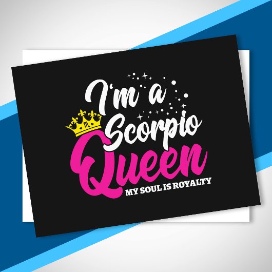 Scorpio Birthday Queen October November Zodiac Postkarte