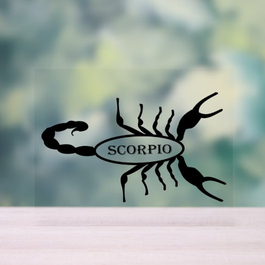 Scorpio Black Scorpion Star Sign Acrylschild (Neutral)