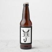 Scorpio Black Scorpion Star Sign Bierflaschenetikett (Vorderseite)