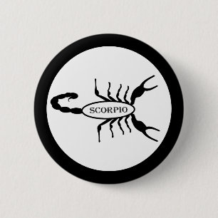 Scorpio Black Scorpion Star Sign Button