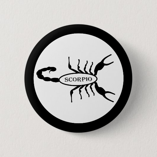 Scorpio Black Scorpion Star Sign Button (Vorderseite)