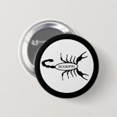 Scorpio Black Scorpion Star Sign Button (Vorne & Hinten)