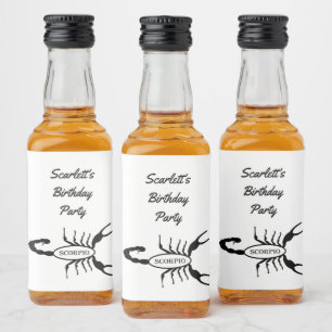 Scorpio Black Scorpion Star Sign Custom Alkoholflaschenetikett