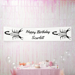 Scorpio Black Scorpion Star Sign Custom Banner