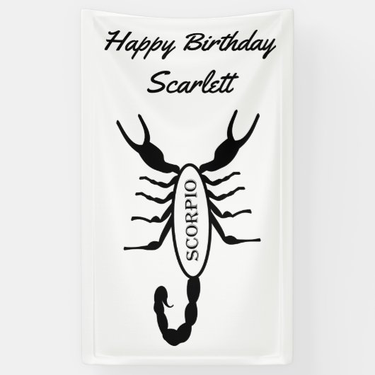 Scorpio Black Scorpion Star Sign Custom Banner (Vertikal)