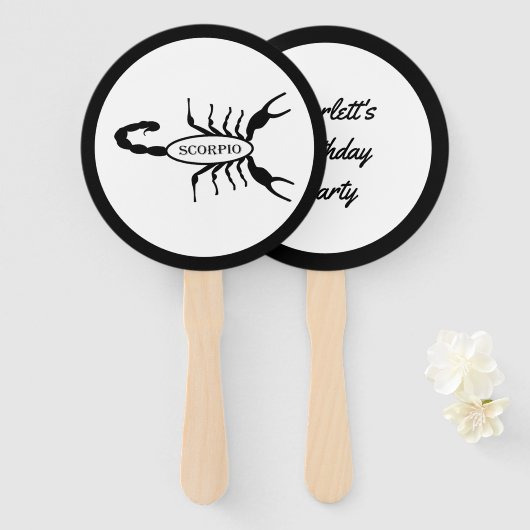 Scorpio Black Scorpion Star Sign Custom Fächer (Vorne und Hinten)