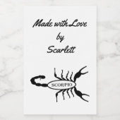 Scorpio Black Scorpion Star Sign Custom Lebensmitteletikett (Einzelnes Label)