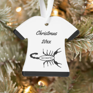 Scorpio Black Scorpion Star Sign Custom Ornament