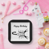 Scorpio Black Scorpion Star Sign Custom Pappteller (Party)