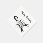 Scorpio Black Scorpion Star Sign Custom Serviette (Ecke)