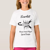 Scorpio Black Scorpion Star Sign Custom T-Shirt (Vorderseite)