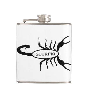 Scorpio Black Scorpion Star Sign Flachmann